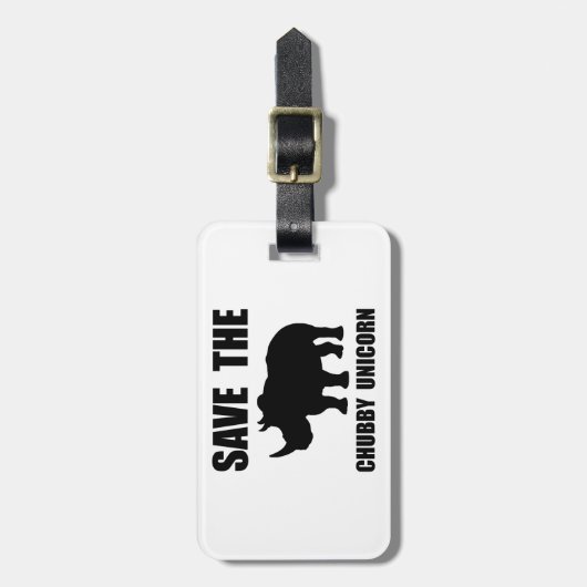 Chubby Unicorn Rhino Bagagelabel (Voorkant verticaal)