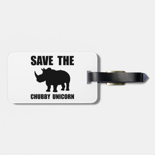 Chubby Unicorn Rhino Bagagelabel (Achterkant horizontaal)