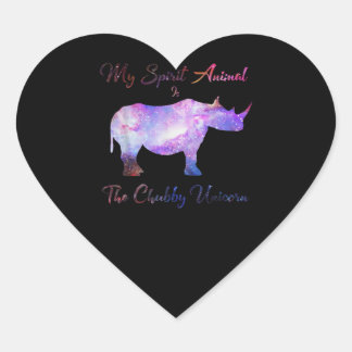 Chubby Unicorn Rhino Funny Cute Schattig Animal Hart Sticker