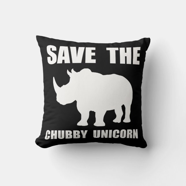 Chubby Unicorn Rhino Kussen (Voorkant)