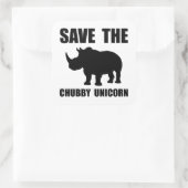 Chubby Unicorn Rhino Vierkante Sticker (Tas)