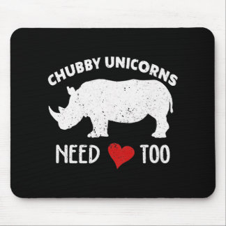 Chubby Unicorns heeft liefde voor Rhino Rhinoceros Muismat