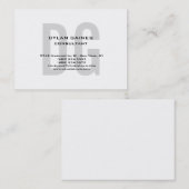 Chubby Unieke originele grijze monogram wit Visitekaartje (Voorkant / Achterkant)