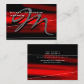 Chubby Unique Zwart Rood Monogram Visitekaartje (Voorkant / Achterkant)