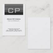 Chubby Vertical Black White Monogram Visitekaartje (Voorkant / Achterkant)