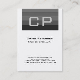 Chubby Vertical Black White Monogram Visitekaartje