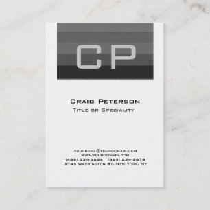 Chubby Vertical Black White Monogram Visitekaartje