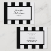 Chubby Vertical Black White Stripes Plain Modern Visitekaartje (Voorkant / Achterkant)