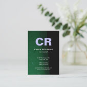 Chubby Vertical Green Black Pattern Visitekaartje (Staand voorkant)