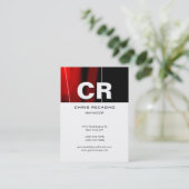 Chubby Vertical Red Black White Visitekaartje (Staand voorkant)