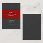 Chubby Vertical Red Gray Minimalist Visitekaartje (Voorkant / Achterkant)