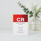 Chubby Vertical Red Stripe White Visitekaartje (Staand voorkant)