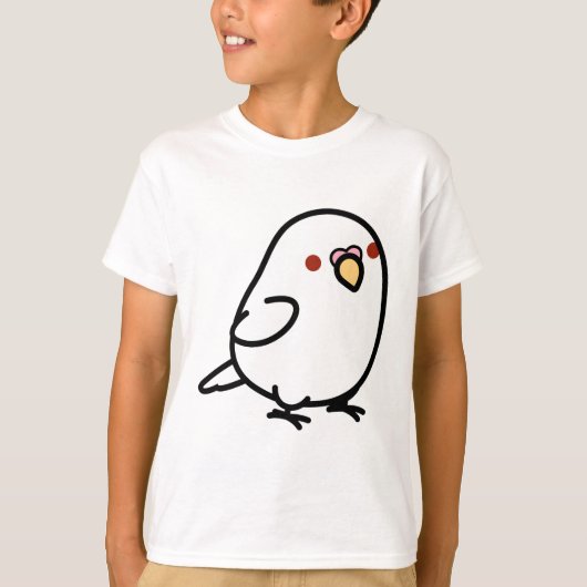 Chubby White Albino Budgie T-shirt (Voorkant)