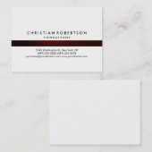 Chubby White Plain Modern Consultant Visitekaartje (Voorkant / Achterkant)