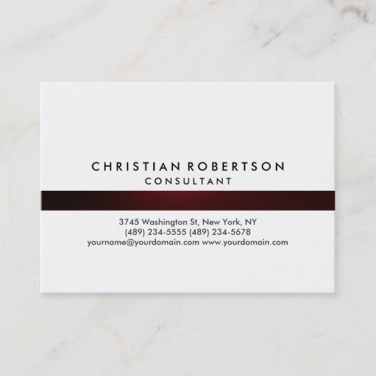 Chubby White Plain Modern Consultant Visitekaartje (Voorkant)