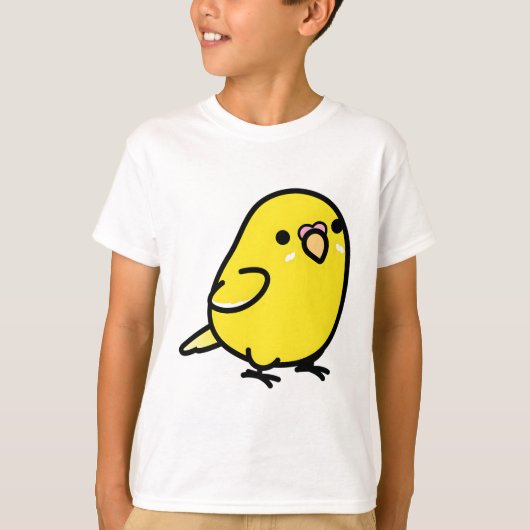 Chubby Yellow Lutino Budgie Parakeet T-shirt (Voorkant)