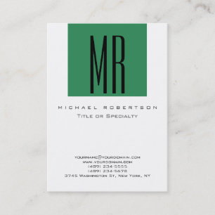 Chubby Zee Green White Clean Visitekaartje