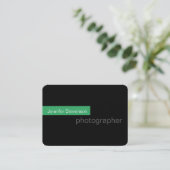 Chubby Zwart Groen Ronde Fotografie Visitekaartje (Staand voorkant)