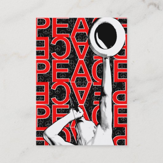 Chubbykaart "Red Peace" Visitekaartje (Voorkant)