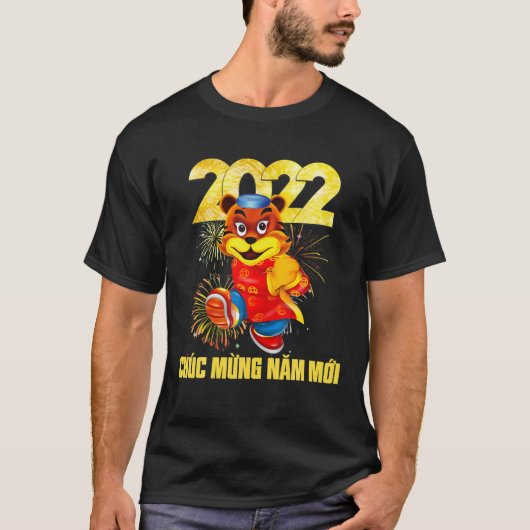 Chuc Mung Nam Moi 2022 Funny Tiger Vietnamees Luna T-shirt (Voorkant)