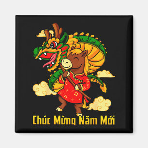 Chuc Mung Nam Moi 2026 Jaar Van Het Paard Draak Da Magneet