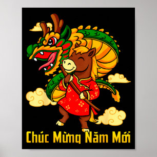 Chuc Mung Nam Moi 2026 Jaar Van Het Paard Draak Da Poster