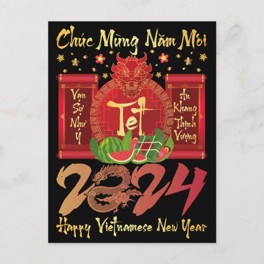 Chuc Mung Nam Moi Gelukkig Vietnamees Nieuwjaar 20 Briefkaart (Voorkant)
