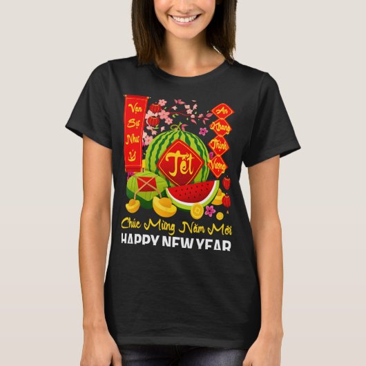 Chuc Mung Nam Moi Happy Lunar New Year Vietnamese  T-shirt (Voorkant)