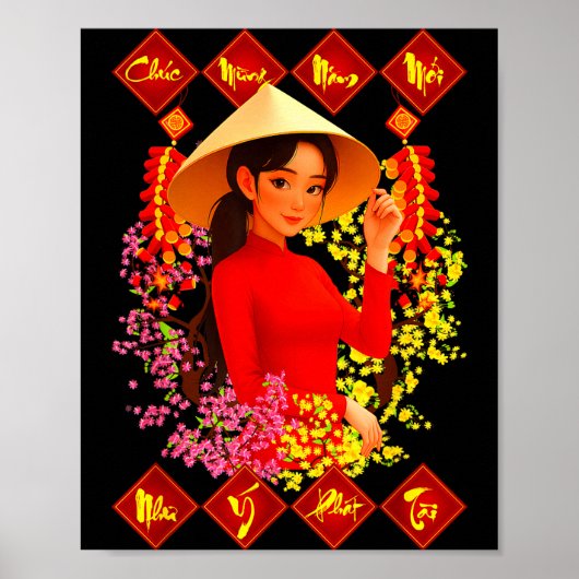 Chuc Mung Nam Moi Tet Binh Ngo 2026 Vietnamese Gir Poster (Voorkant)