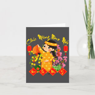 Chuc Mung Nam Moi Vietnamees Nieuwjaarsfeest Ao Da Kaart