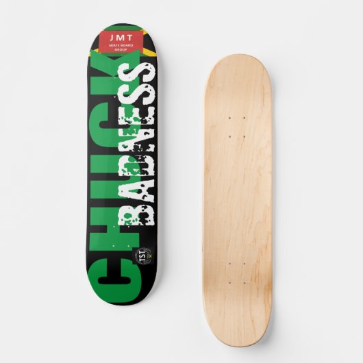 CHUCK BADNESS OFFICIEEL JMTJ7 3/4" Skateboard Deck (Voorkant)