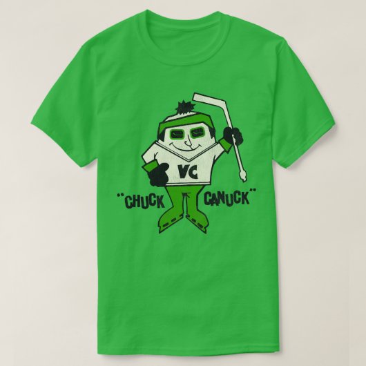 Chuck Canuck Retro Deunct Ice Hockey Mascot T-shirt (Design voorkant)
