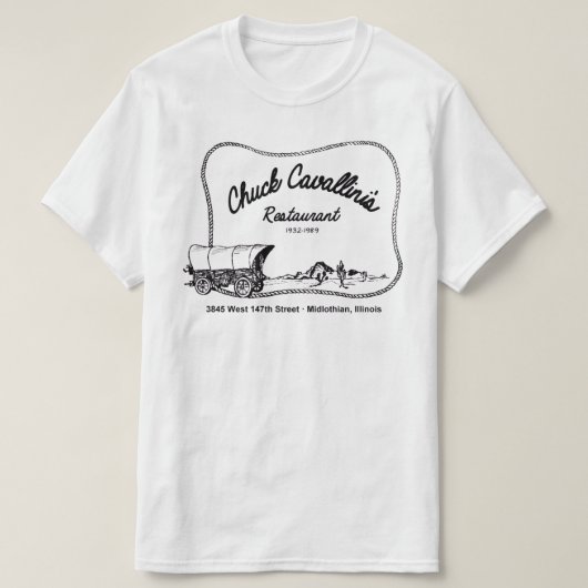 Chuck Cavallini's restaurant, Midlothian, Illinois T-shirt (Design voorkant)