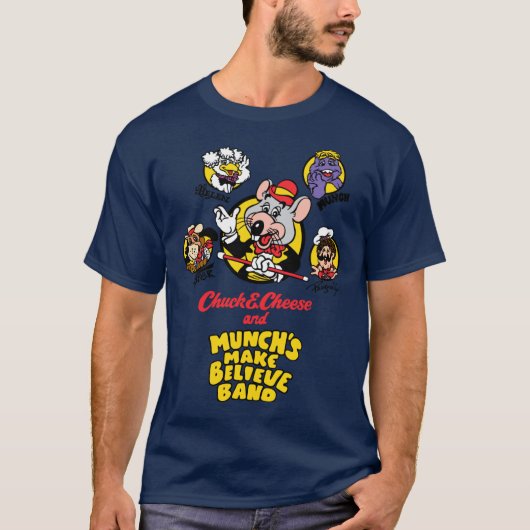 Chuck E Cheese and Munchs Make Believe Band 1989 f T-shirt (Voorkant)