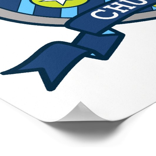 Chuck Name betekent letter C beer green crest Poster (Hoek)