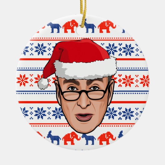CHUCK SCHUMER CHRISTMAS KERAMISCH ORNAMENT (Voorkant)