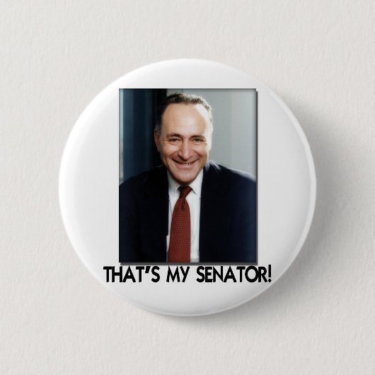 Chuck Schumer, dat is mijn senator. Ronde Button 5,7 Cm (Voorkant)