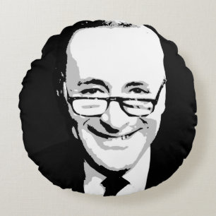 Chuck Schumer Face Rond Kussen