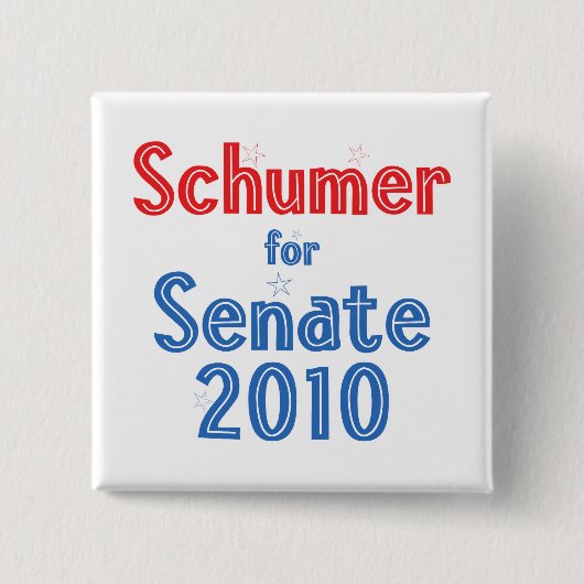 Chuck Schumer for Senate 2010 Star Design Vierkante Button 5,1 Cm (Voorkant)