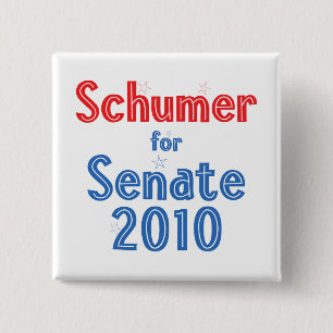 Chuck Schumer for Senate 2010 Star Design Vierkante Button 5,1 Cm