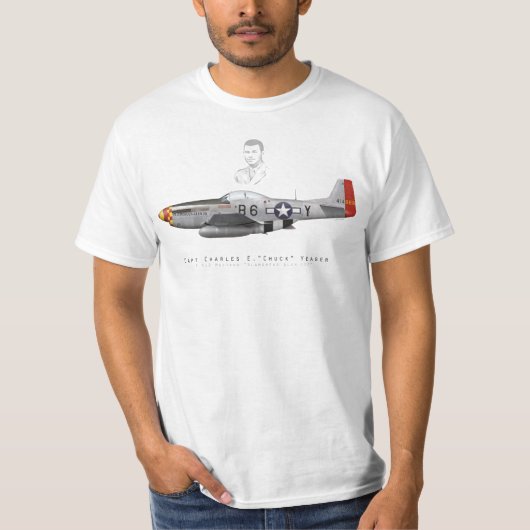 Chuck Yeager's P-51 Mustang "Glamorous Glen III" T-shirt (Voorkant)