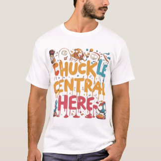 Chuckle Central Here man mode kleding. T-shirt