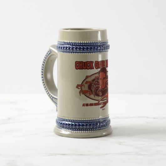 Chuck's Crabs Beer Stein. Bierpul (Voorkant links)