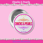 Chucks & Pearls Roze Stem Kamala Ronde Button 7,6 Cm