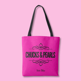 Chucks & Pearls Stem Kamala Hot Pink Canvas tas