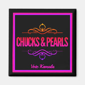 Chucks & Pearls stemmen Kamala Black Magneet (Voorkant)