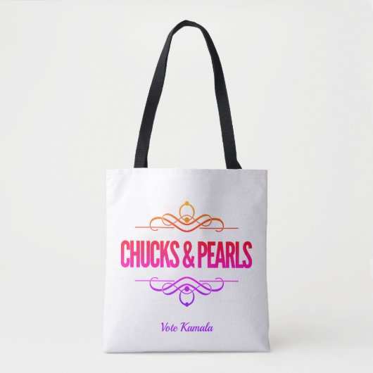 Chucks & Pearls stemmen Kamala Black Tote Bag (Voorkant)