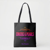 Chucks & Pearls stemmen Kamala Black Tote Bag (Voorkant)