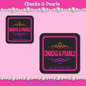 Chucks & Pearls stemmen Kamala Black Vierkante Sticker