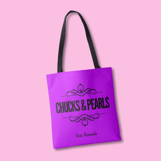 Chucks & Pearls stemmen Kamala Paarse Canvas tas